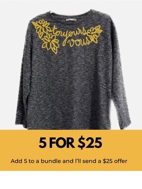 Zara “toujours vous” embroidered top.